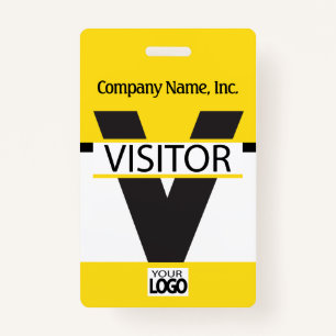 Visitor Badge with your Logo - Yellow