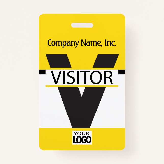 Visitor Badge with your Logo - Yellow (Front)