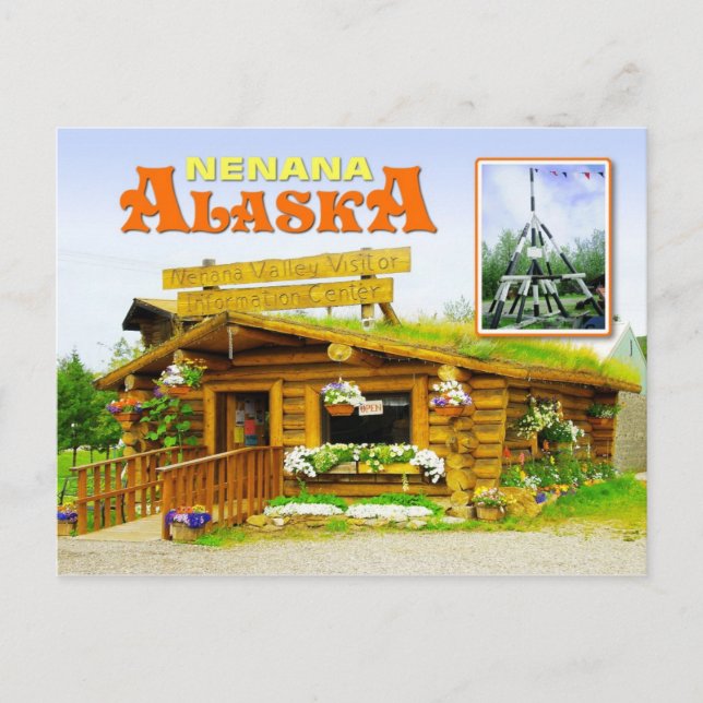 Visitor Centre and Tripod, Nenana, Alaska Postcard (Front)