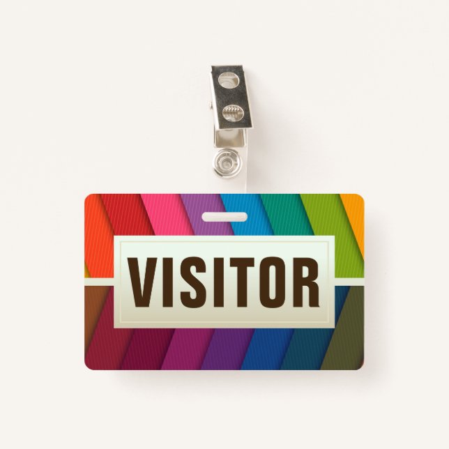 Visitor ID Card Badge (Front with Clip)