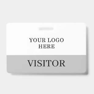 Visitor ID in White & Grey Horizontal Customize Badge