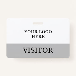 Visitor ID in White & Grey Horizontal Customize Badge