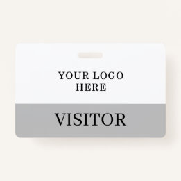 Visitor ID in White & Grey Horizontal Customize Badge
