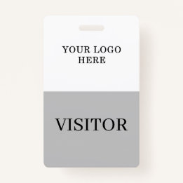 Visitor ID in White & Grey Vertical Customize Badge