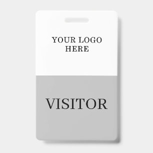 Visitor ID in White & Grey Vertical Customize Badge