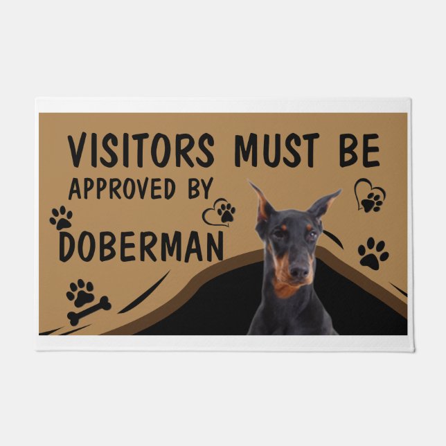 Visitor Must Be Approved By Springer Doberman Doormat (Front)