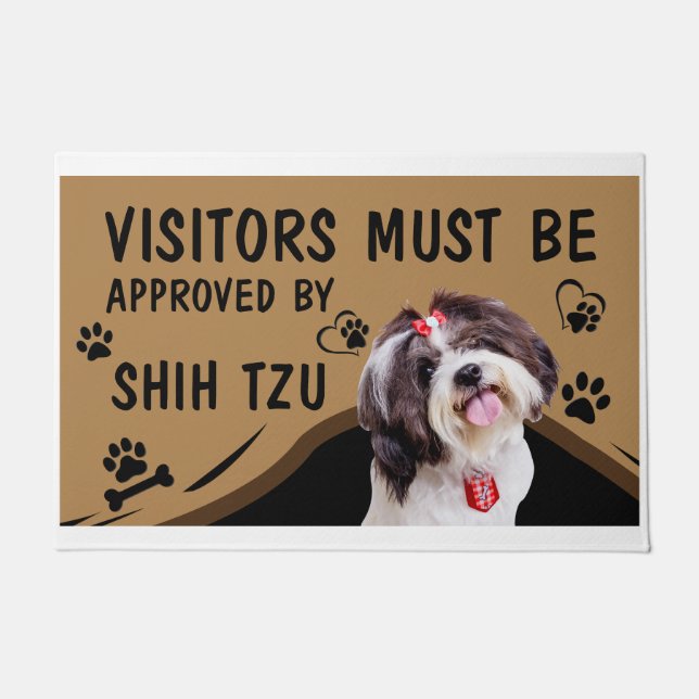 Visitor Must Be Approved By Springer Shin Tzu Doormat (Front)