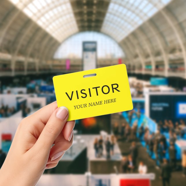 Visitor name badge with clip and lanyard (Conference)