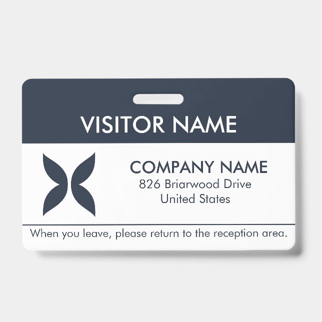 Visitor Pass ID Badge with a Simple Logo (Front)