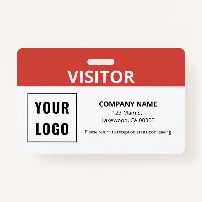 Visitor Pass Simple Logo ID Badge (Front)