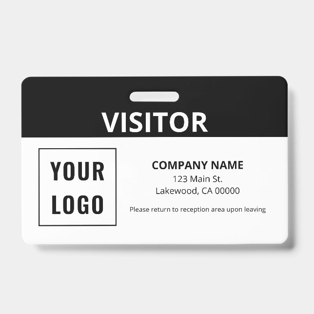 Visitor Pass Simple Logo ID Badge (Front)