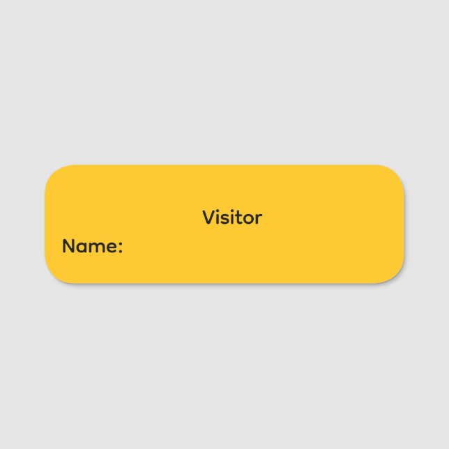 Visitor Reusable Dry Erase Name Tag (Front)