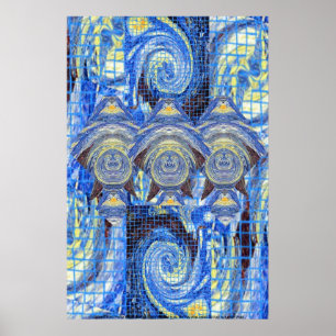 Visitors on a Starry Night Poster