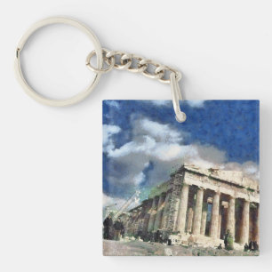Visitors to Acropolis in Athens Keychain