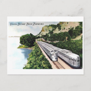 Vista Dome Passenger Train Railroad Vintage Postcard