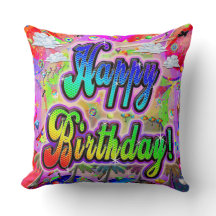 Vista Express Happy Birthday Pillow