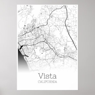 Vista Map - California - City Map Poster