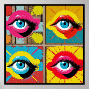 Visual Artistic Modern Pop Art - Mouthful of Eyes Poster
