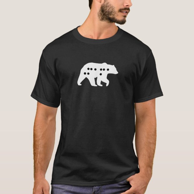 Visual Braille Mama Bear Trendy Gifts for Mom T-Shirt (Front)
