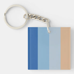 Visual Harmony - Classic Blue and Cappuchino Keychain