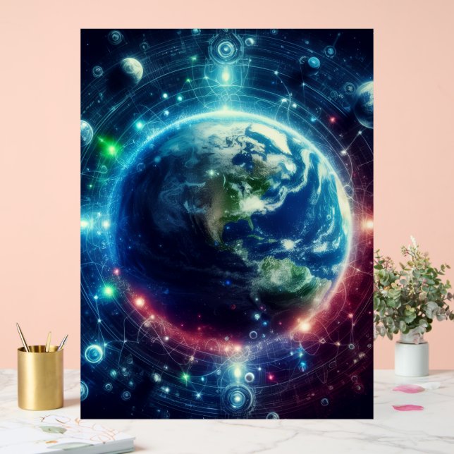 Visual Multiverse Theory Parallel Universes on a Acrylic Sign (Wedding)