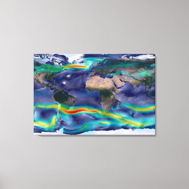 Visualization Of Global Winds. Canvas Print (Front)