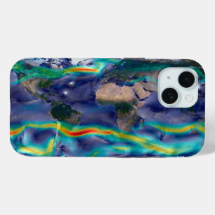 Visualization Of Global Winds. iPhone 15 Case