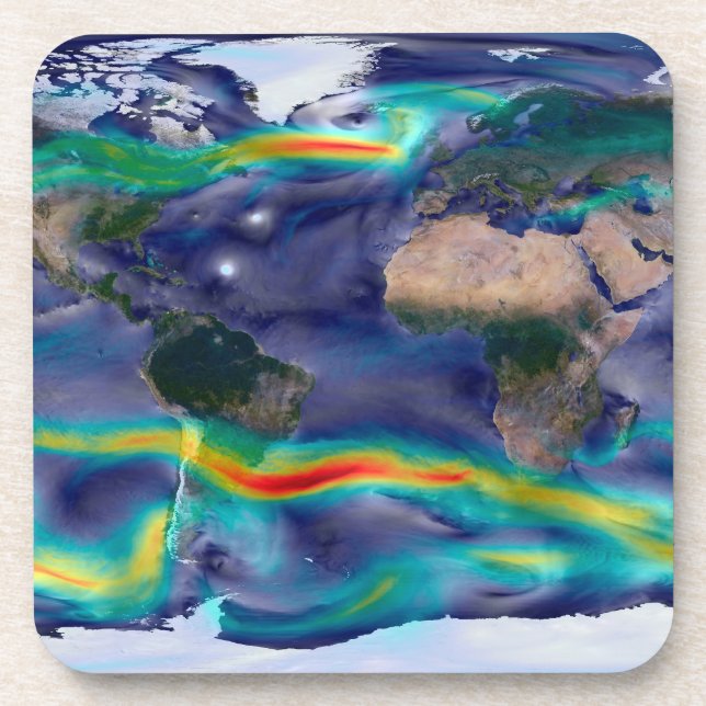 Visualization Of Global Winds. Coaster (Front)