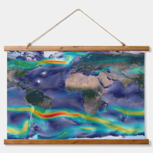 Visualization Of Global Winds. Hanging Tapestry