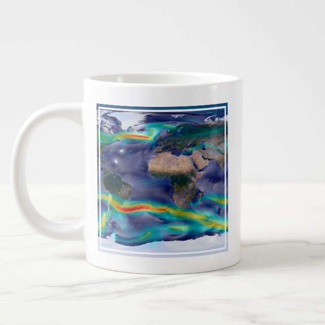 Visualization Of Global Winds. Large Coffee Mug (Left)
