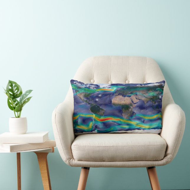 Visualization Of Global Winds. Lumbar Pillow (Chair)