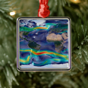 Visualization Of Global Winds. Metal Ornament
