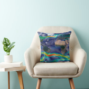Visualization Of Global Winds. Throw Pillow
