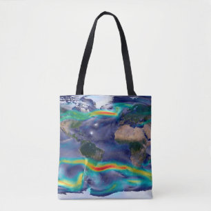 Visualization Of Global Winds. Tote Bag