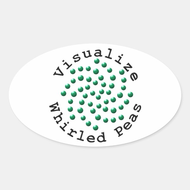 Visualize Whirled Peas 2 Oval Sticker (Front)
