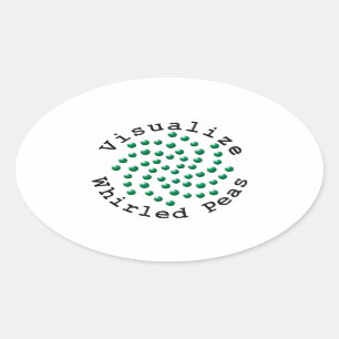 Visualize Whirled Peas 2 Oval Sticker