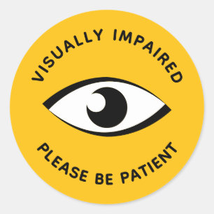 Visually Impaired Low Vision Partially Sighted Eye Classic Round Sticker