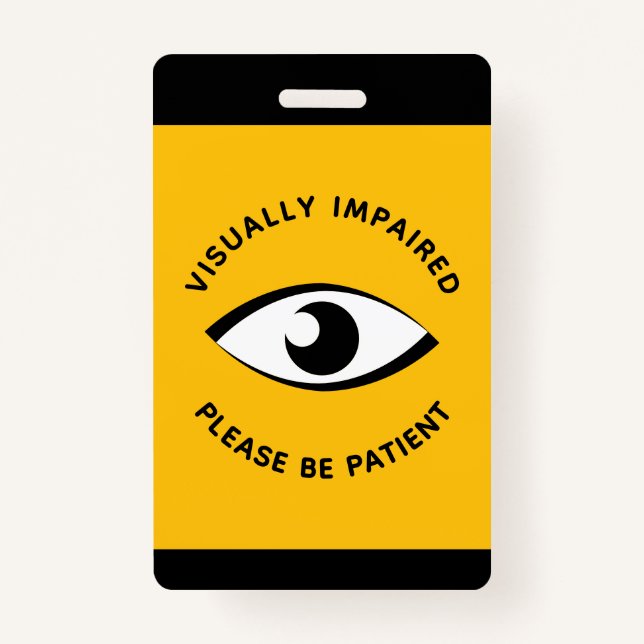 Visually Impaired Partially Sighted Low Vision Eye Badge (Front)