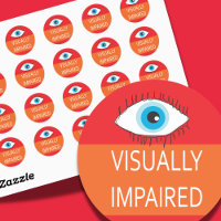 Visually impaired pin badge for Low Vision