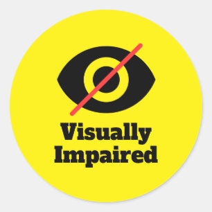 Visually Impaired Yellow Classic Round Sticker