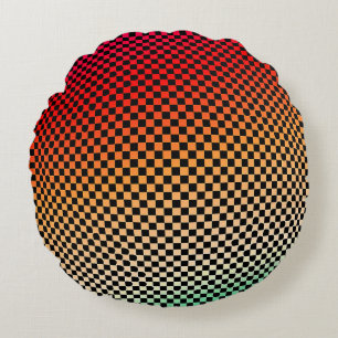 Visually striking pattern round pillow