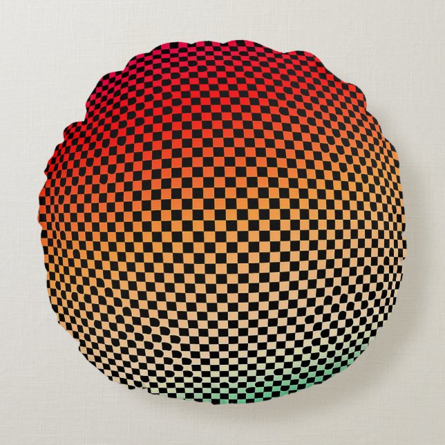 Visually striking pattern round pillow (Front)