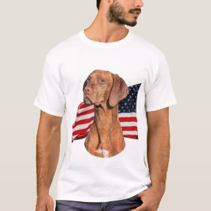 Viszla head with Flag shirt