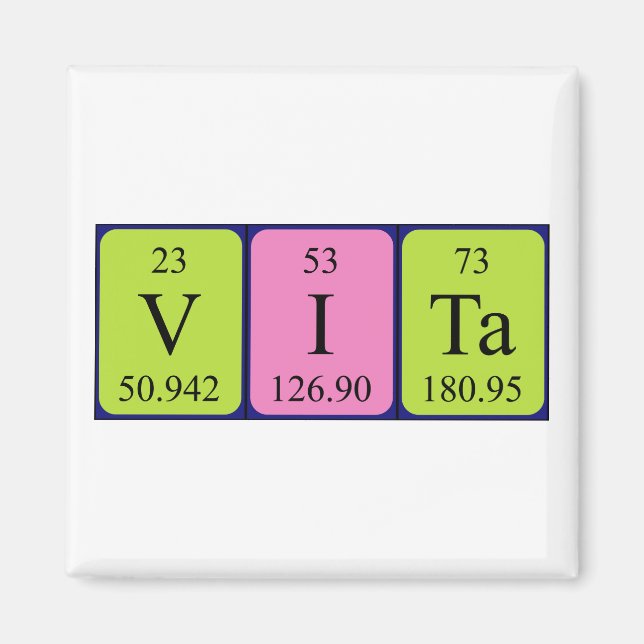 Vita periodic table name magnet (Front)