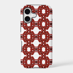 Vitae Abstract Red and Black on White Fluid Art