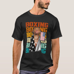 Vitage American Flag Pitbull Boxing Dad Boxer Dadd T-Shirt
