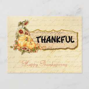 Vitage Retro Thanksgiving Day Greeting Holiday 