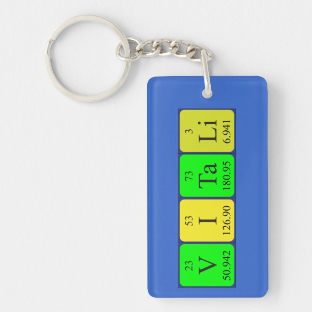 Vitali periodic table name keyring (Front)
