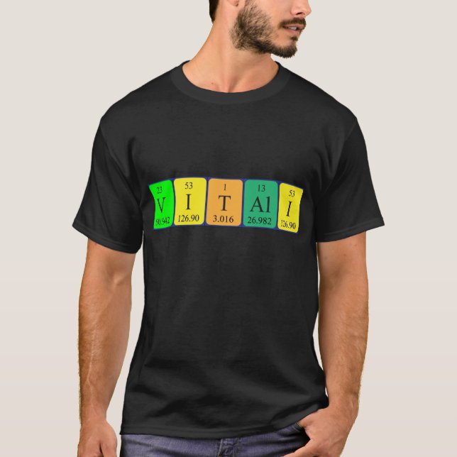 Vitali periodic table name shirt (Front)