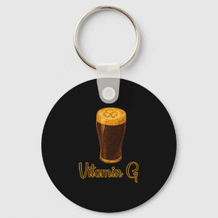 Vitamin Beer Lucky Shamrock Funny Patrick’s Day Me Keychain